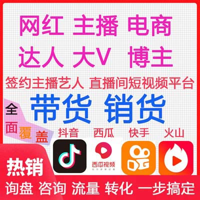 网红电商直播带货，厂家、品牌方，服装、美妆快速卖货，保量主播