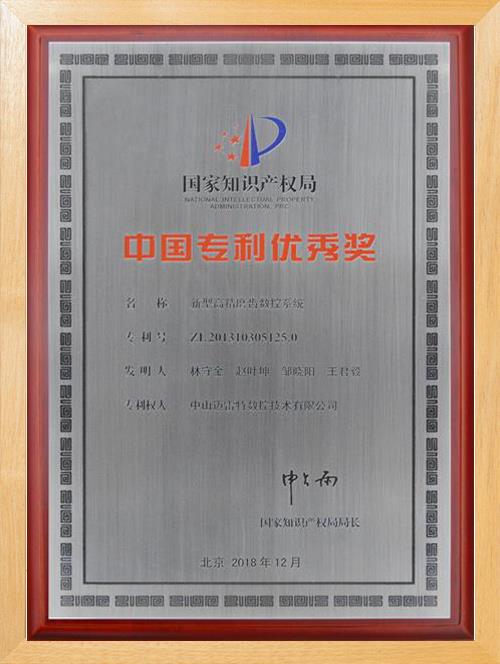 Copy of (Zhongshan Technology) patent Excellence Award