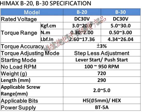 HIMAX B-10無刷電批B-05B-15B-2030brushless screwdriver bt-5a