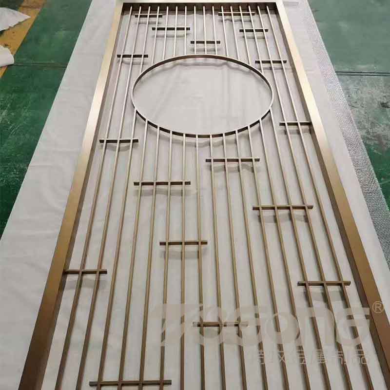 售樓部不銹鋼屏風(fēng)裝飾_不銹鋼屏風(fēng)隔斷定制_中式不銹鋼屏風(fēng)花格原始圖片2