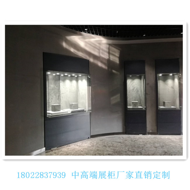 博物館展廳設計恒溫恒濕文物展示柜電動平移古董玉器通柜制作原始圖片2