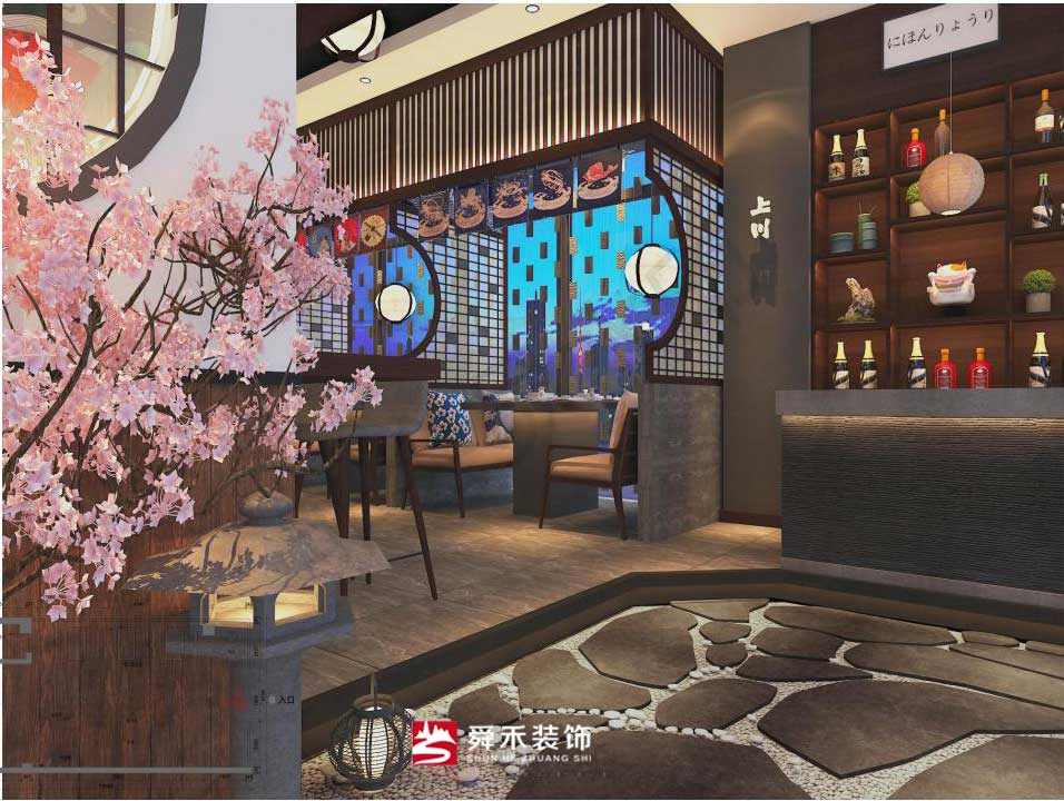  淄博上川日料店餐廳裝修設計-山東舜禾裝飾