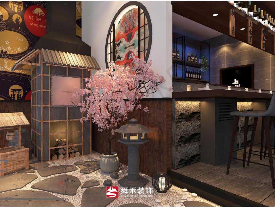  淄博上川日料店餐廳裝修設計-山東舜禾裝飾