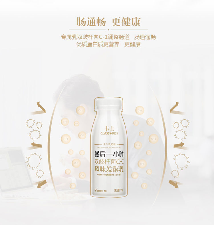 卡士酸奶餐后一小时风味酸牛奶原味益生菌发酵乳250g*24瓶装整箱 深圳批发