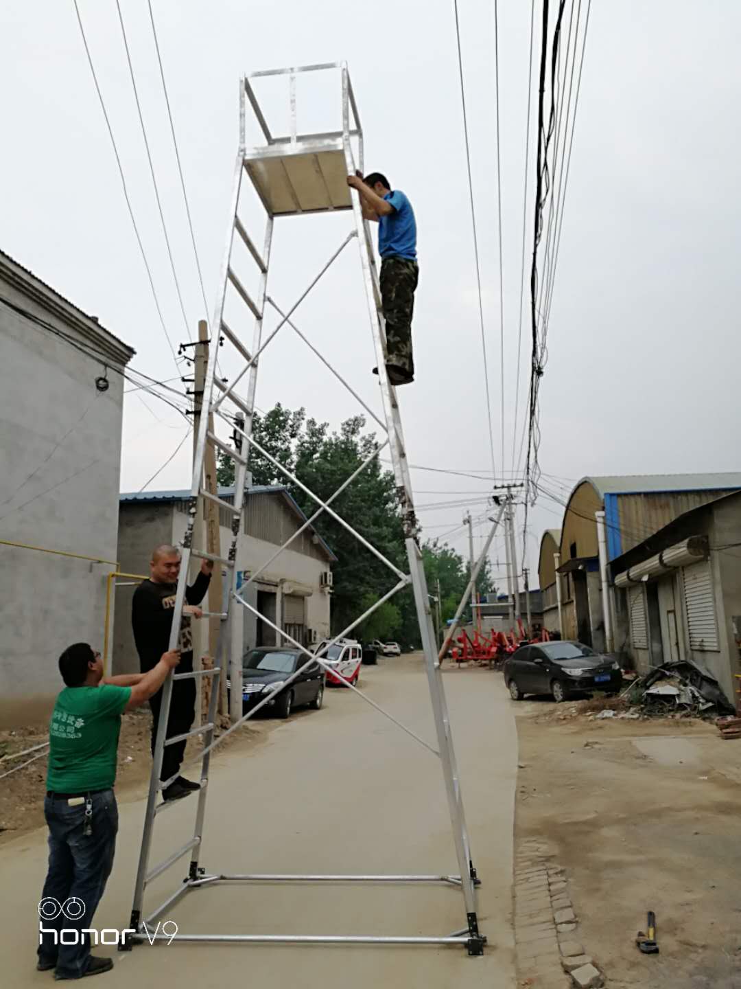 铁路折叠铝合金梯车 钢管梯车 轨道铝合金移动梯车 定制