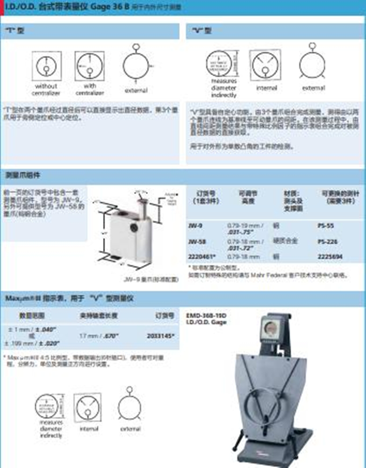 马尔36B台式带表量仪