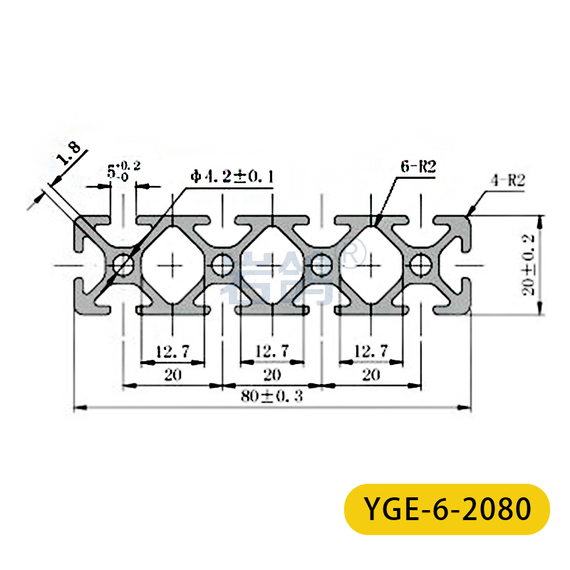 工業(yè)鋁型材流水線型材工作臺(tái)鋁型材2080（歐標(biāo)）鋁合金雕刻機(jī)型材原始圖片3